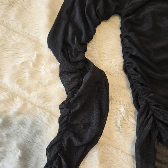 Shein Elegant Black Sheer Women's Top L - Picture 3 of 4